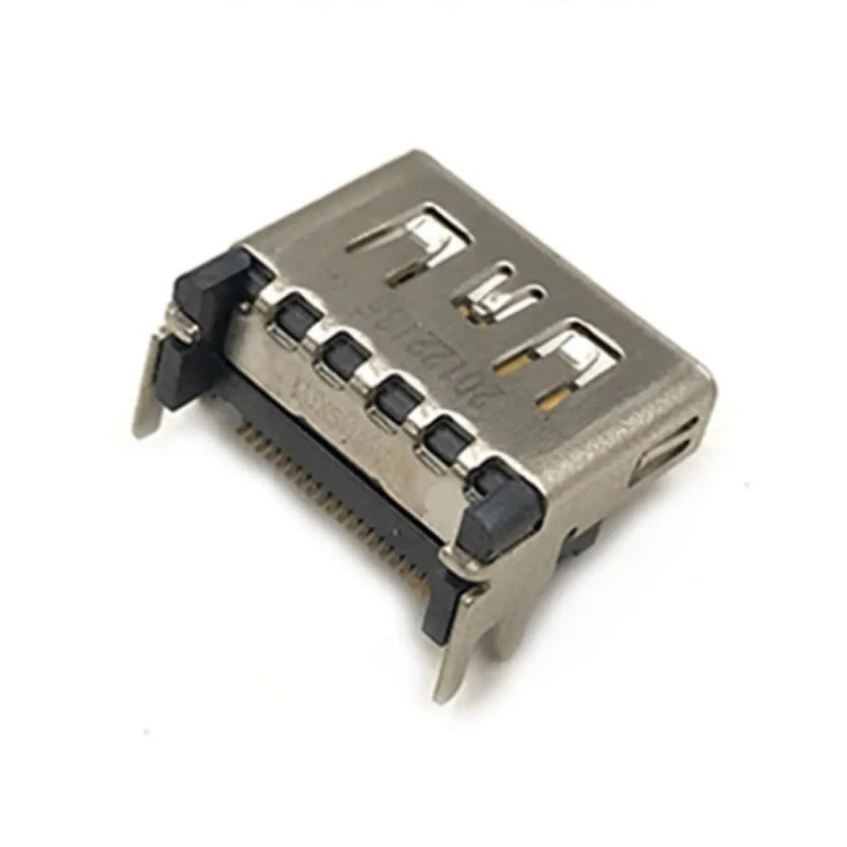 Silver HDMI interface host socket with Type A female port for game console and media device connections