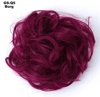 Hair ring wig in various colours from 1# to Burg, showing synthetic fibres and natural hairline for temporary styling