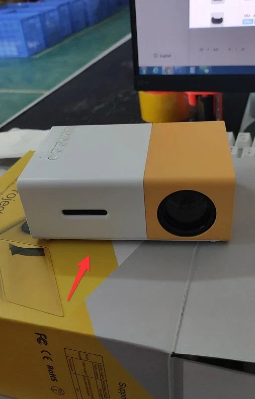 Compact 1080p HD home cinema projector with versatile connectivity and adjustable display settings
