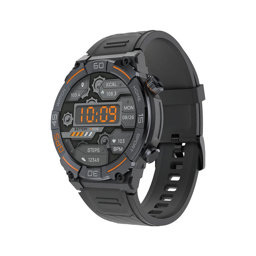 MG02 smart watch in black colour with Bluetooth calling and health monitoring features