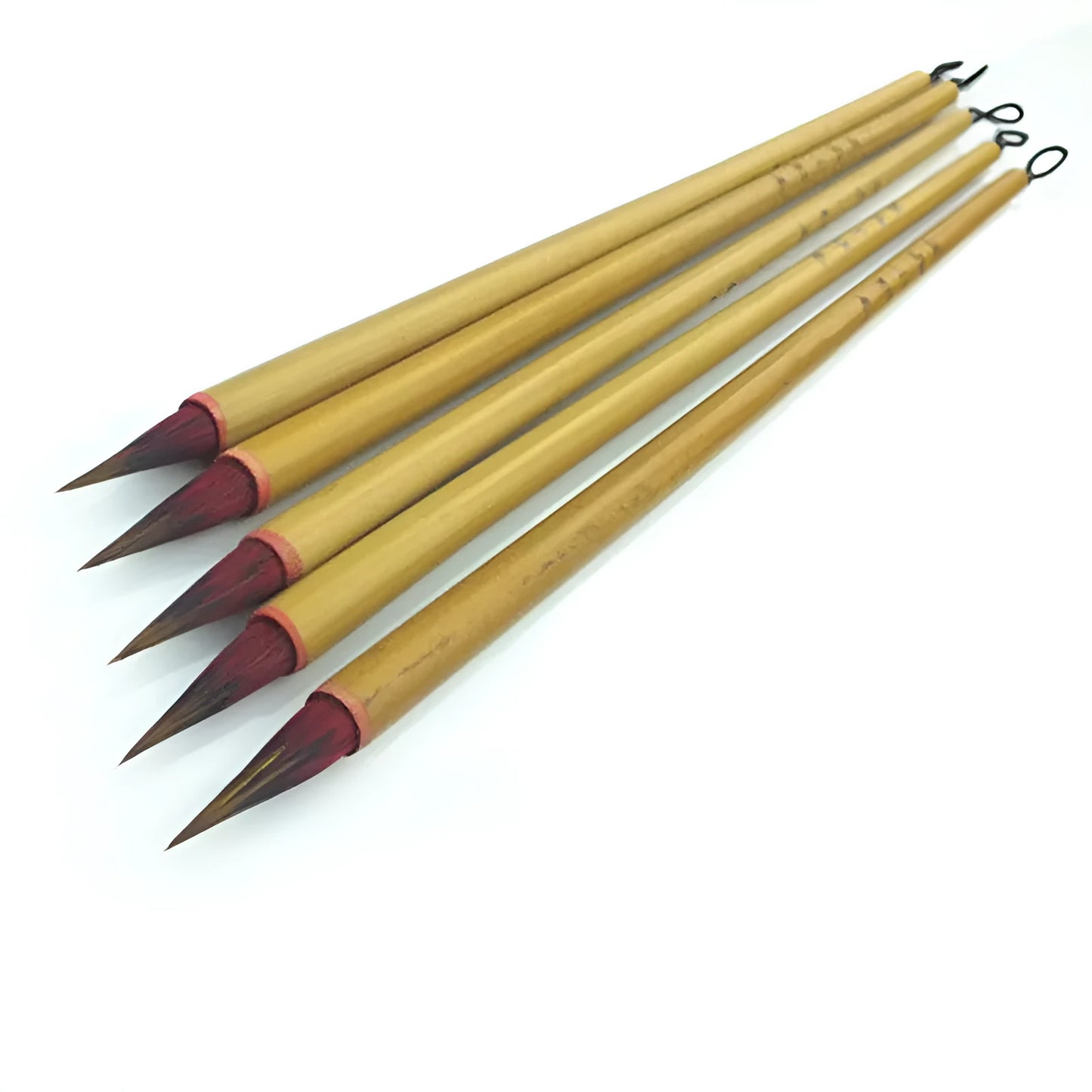 Small red hair writing brush with 23cm wooden penholder for calligraphy