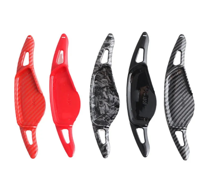Carbon fibre steering wheel paddle shifters in various finish options for car interior modification