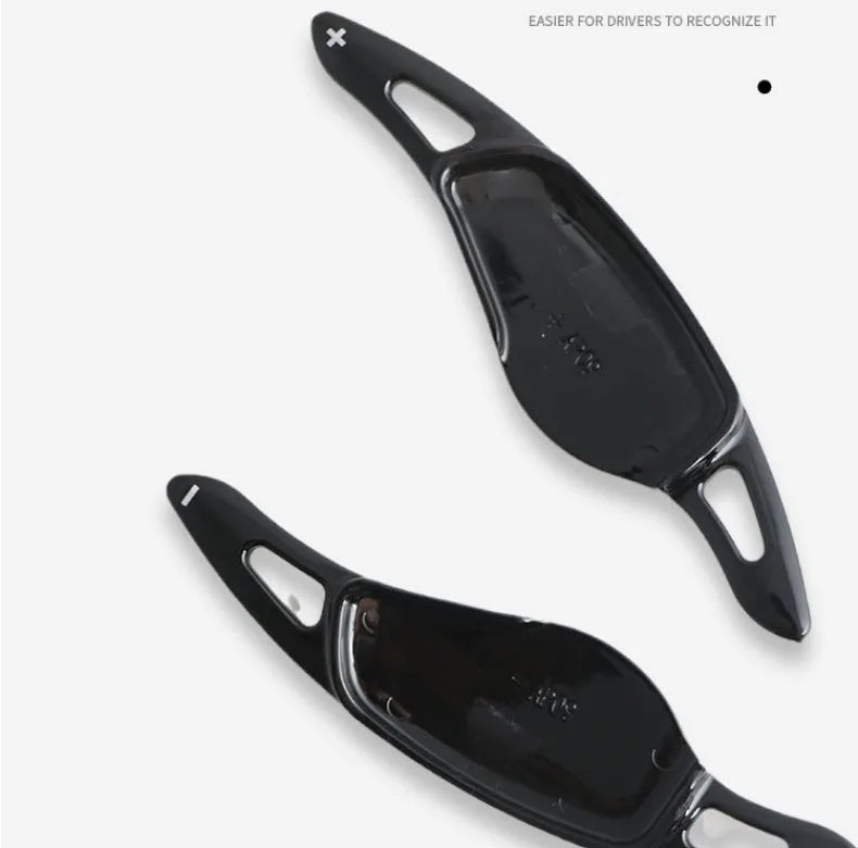 Carbon fibre steering wheel paddle shifters in various finish options for car interior modification
