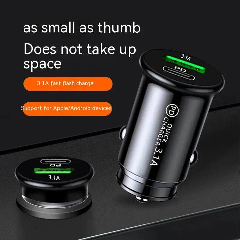 Dual USB car charger converter with 12V plug for vehicle charging of phones and tablets