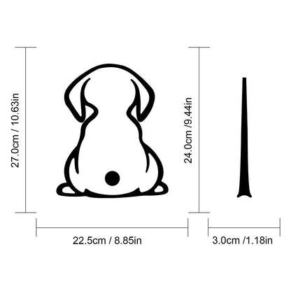 Car rear window sticker with cartoon cat pattern creating dog silhouette shadow effect