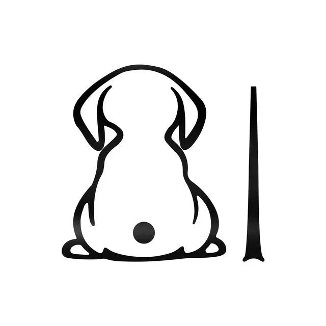 Car rear window sticker with cartoon cat pattern creating dog silhouette shadow effect