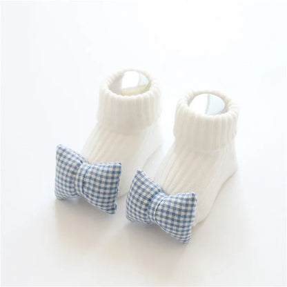 Cotton baby floor socks in multiple designs for infants aged 0-3 months