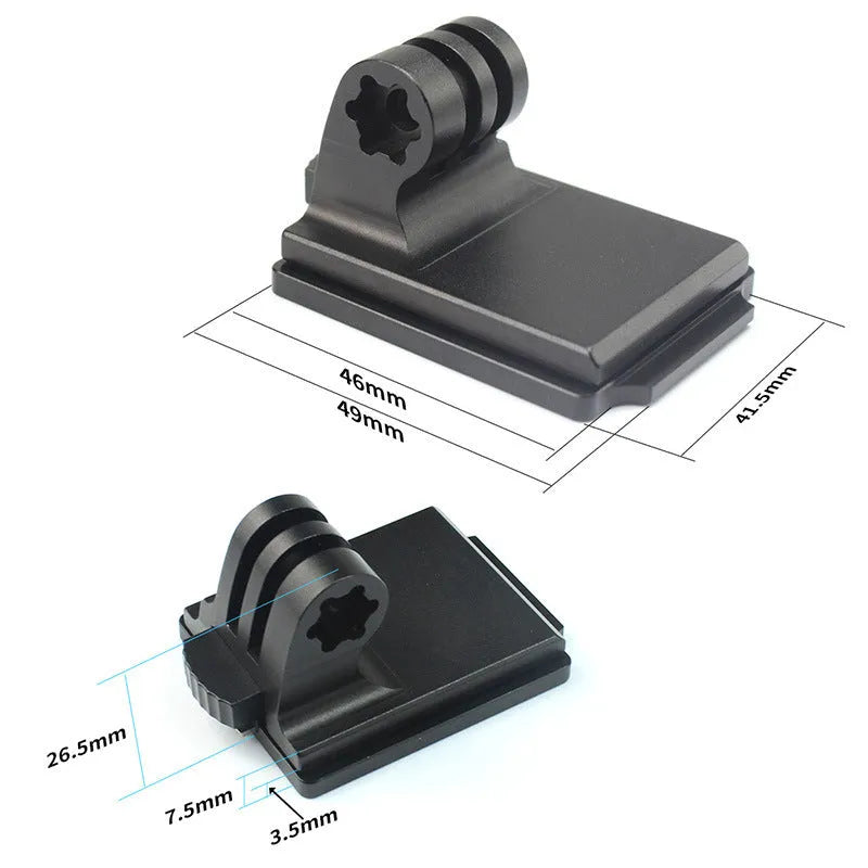 Black helmet holder extension rod with quick release bracket for GoPro Hero 3 and 4 cameras