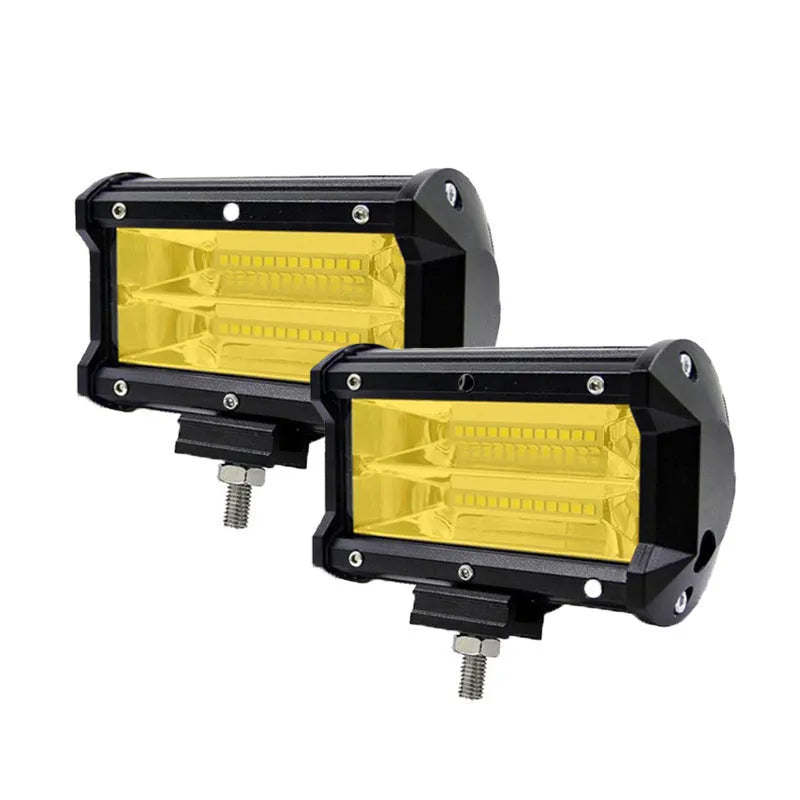 5-inch black die-cast aluminium LED work lamp with bracket for off-road vehicles