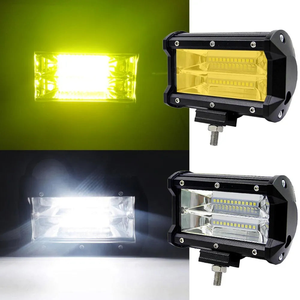 5-inch black die-cast aluminium LED work lamp with bracket for off-road vehicles
