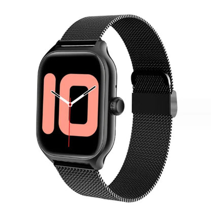 Bluetooth smart watch with touch screen display showing health metrics on silicone strap