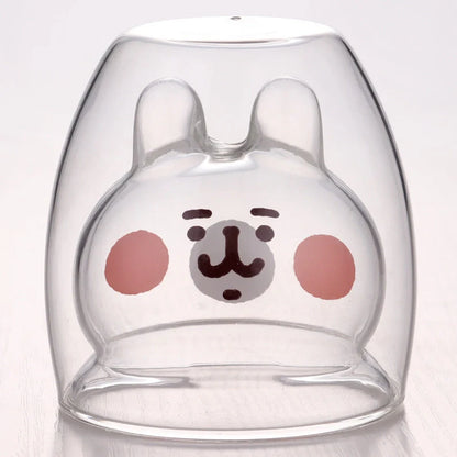 3D double-layer panda cup with skull design for wine, featuring inner Christmas tree pattern