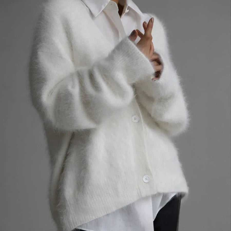 Stylish V-Neck Button-Up Cardigan Sweater in a variety of colors for women's casual and dressy outfits