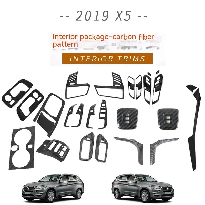 Black ABS centre console air vent trim panel for 2019 BMW X5 dashboard