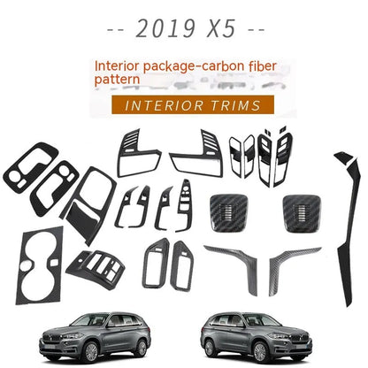 Black ABS centre console air vent trim panel for 2019 BMW X5 dashboard