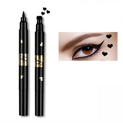 Double-headed seal eyeliner with unique five-pointed star, heart, and moon designs for precise makeup application