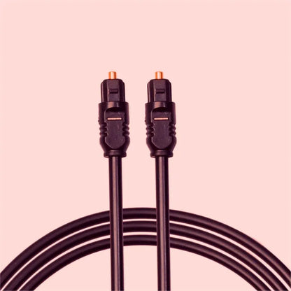 Black 2 metre Toslink digital optical audio cable with square connectors