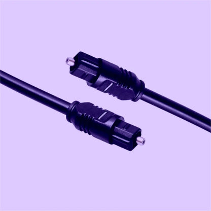 Black 2 metre Toslink digital optical audio cable with square connectors