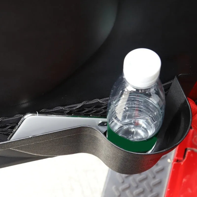 Black aluminium alloy car interior net pocket storage box with mesh compartments