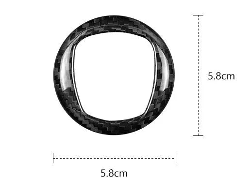 Carbon fiber steering wheel cover shown in black and red colour options for vehicle interior enhancement