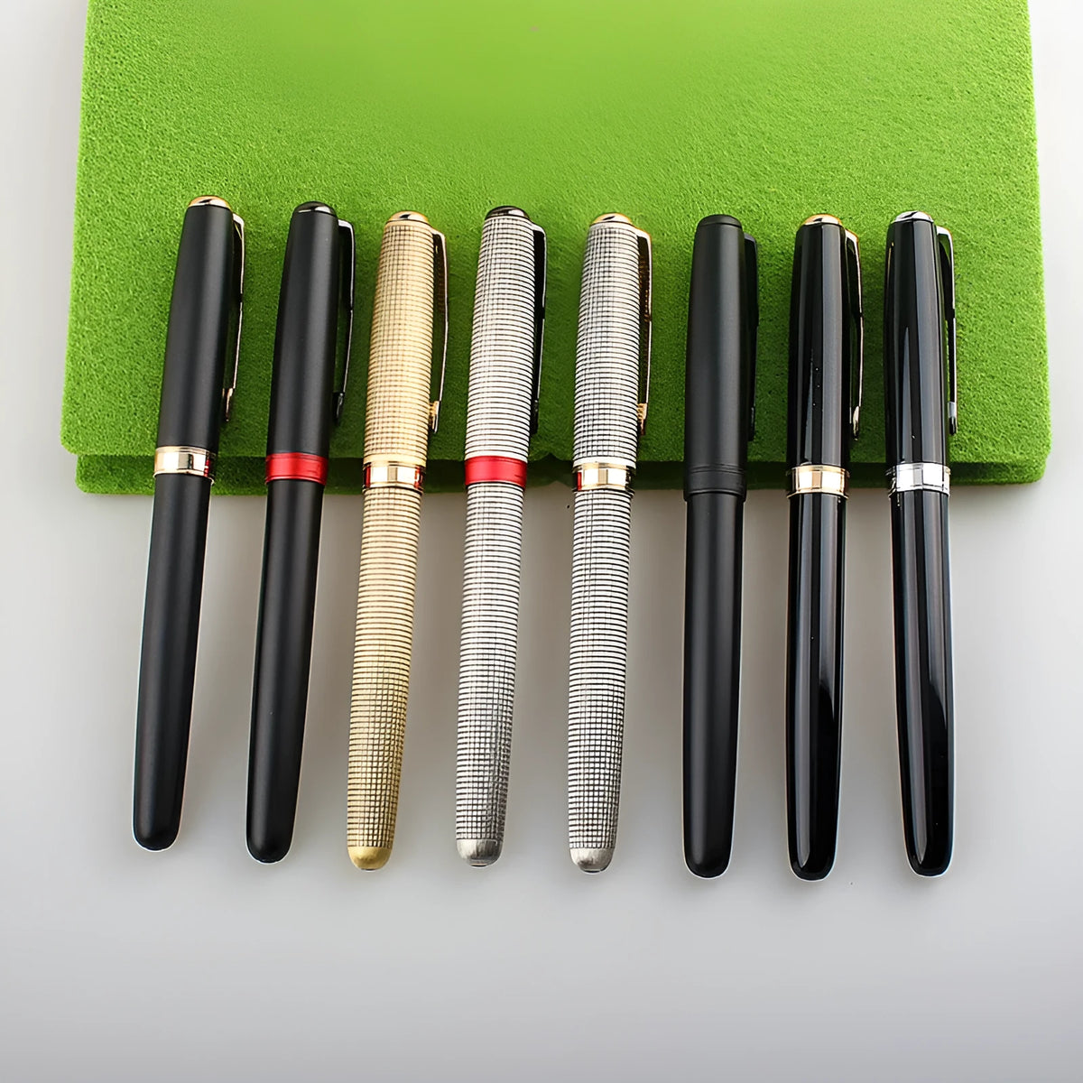 Stainless steel ballpoint pen with 0.5mm nib in a selection of colours including black and silver.