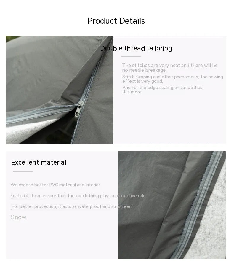 Grey PVC chemical fibre car cover for Volkswagen vehicles with rainproof and sun protection properties