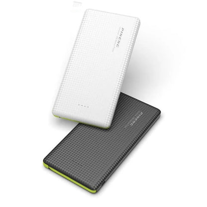 10000mAh power bank, dual USB output, polymer battery, LED indicator, 156x77x12mm, black or white