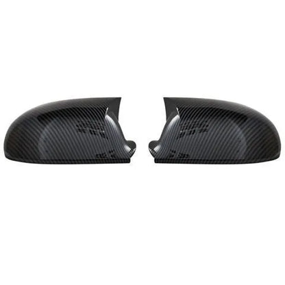 Pair of Horn Bright Black plastic outer reflector shells for Volkswagen Sagitar 2006-2011.