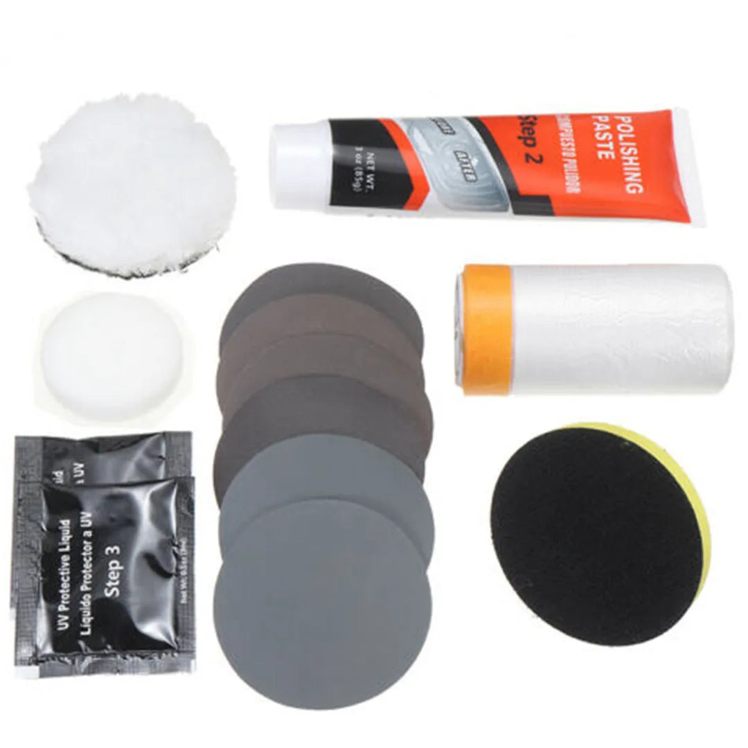 Carbon steel headlight light repair tool for vehicle and machine repair.