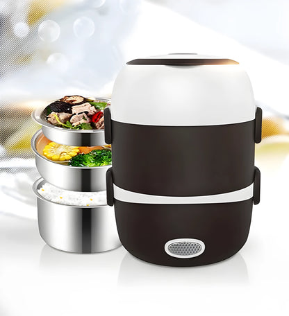 Electric heating lunch box with USB connection in two-layer and three-layer capacity options