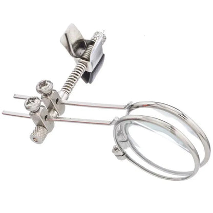 Reading glasses mirror attachment double clip with metal bracket and glass lens