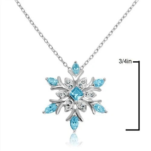 Elegant crystal snowflake pendant necklace with shimmering zircon stones for stylish Christmas celebrations