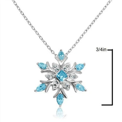 Elegant crystal snowflake pendant necklace with shimmering zircon stones for stylish Christmas celebrations