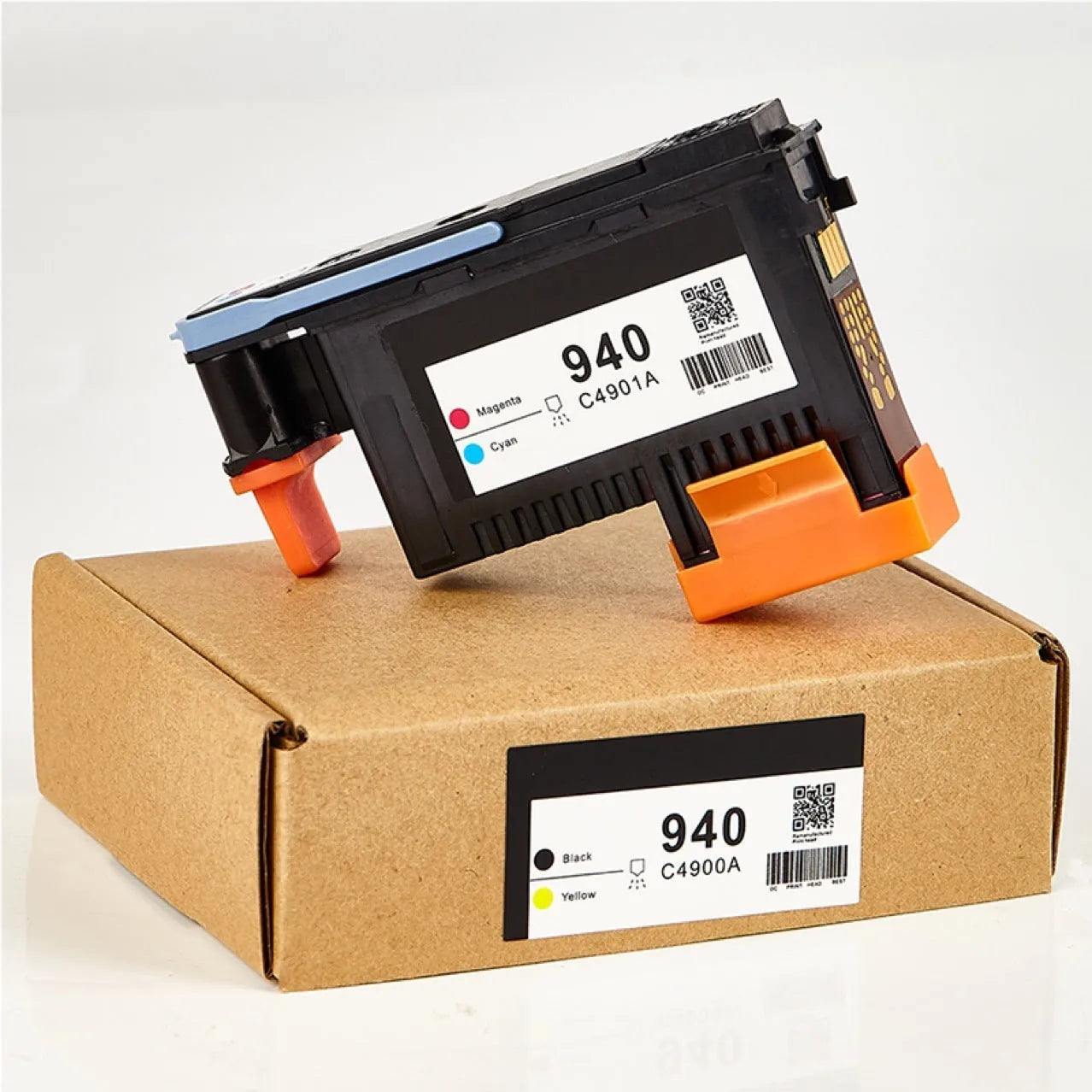 HP940 compatible printer nozzle for C4900A C4901A cartridges, black and yellow, approx 10x5x3 cm.