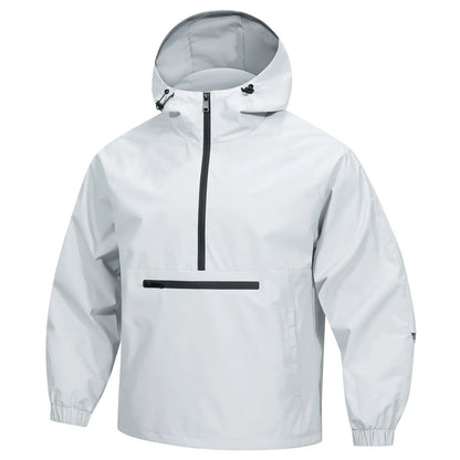 Men's rabbit fur corduroy half-zip hooded sweater jacket in Korean-style loose fit