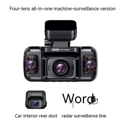 Plastic multi-lens dashboard camera with 2-inch screen for vehicle recording