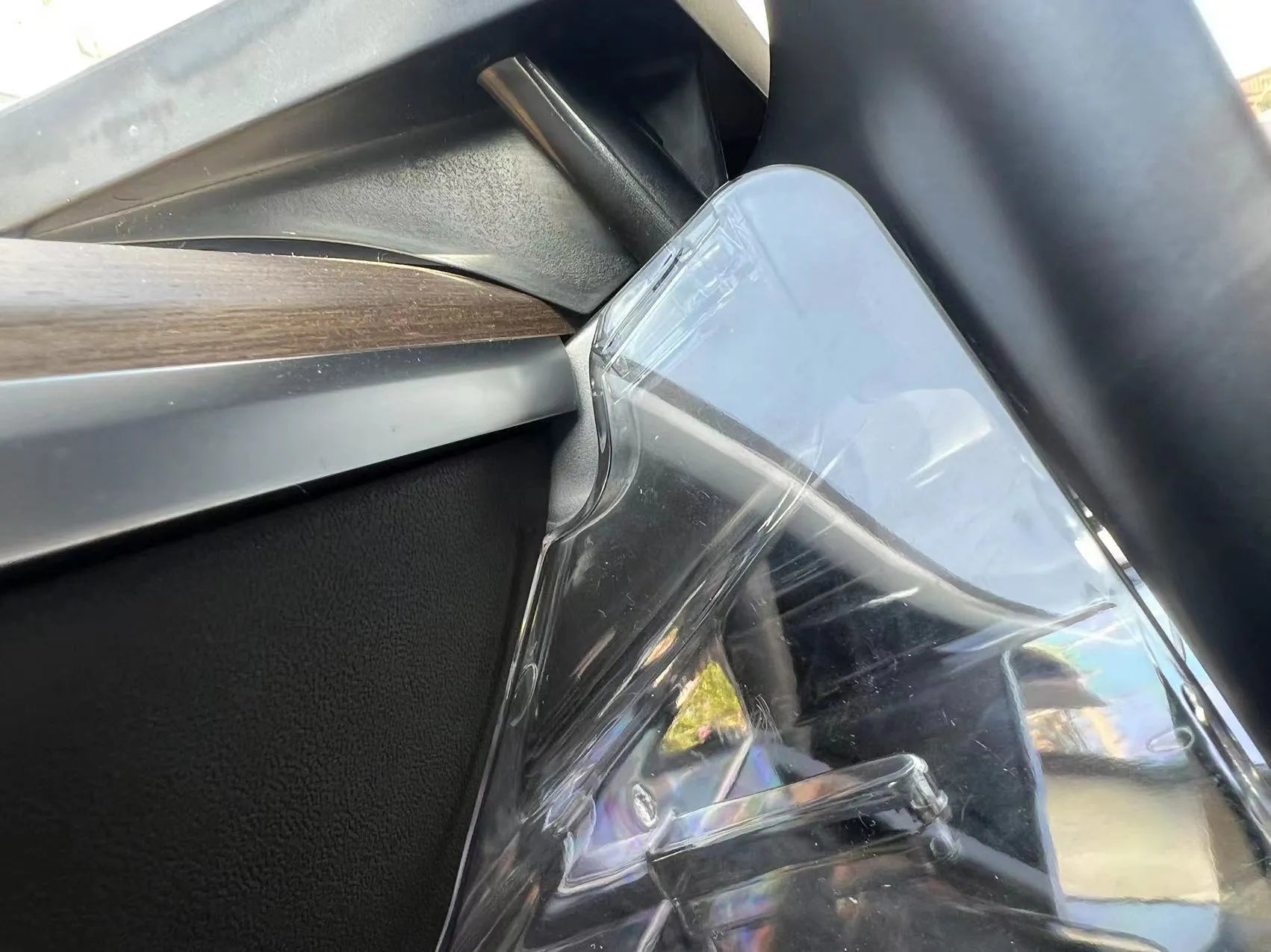 Tesla Model 3 and Y ETC storage box in Black mounted under vehicle touchscreen