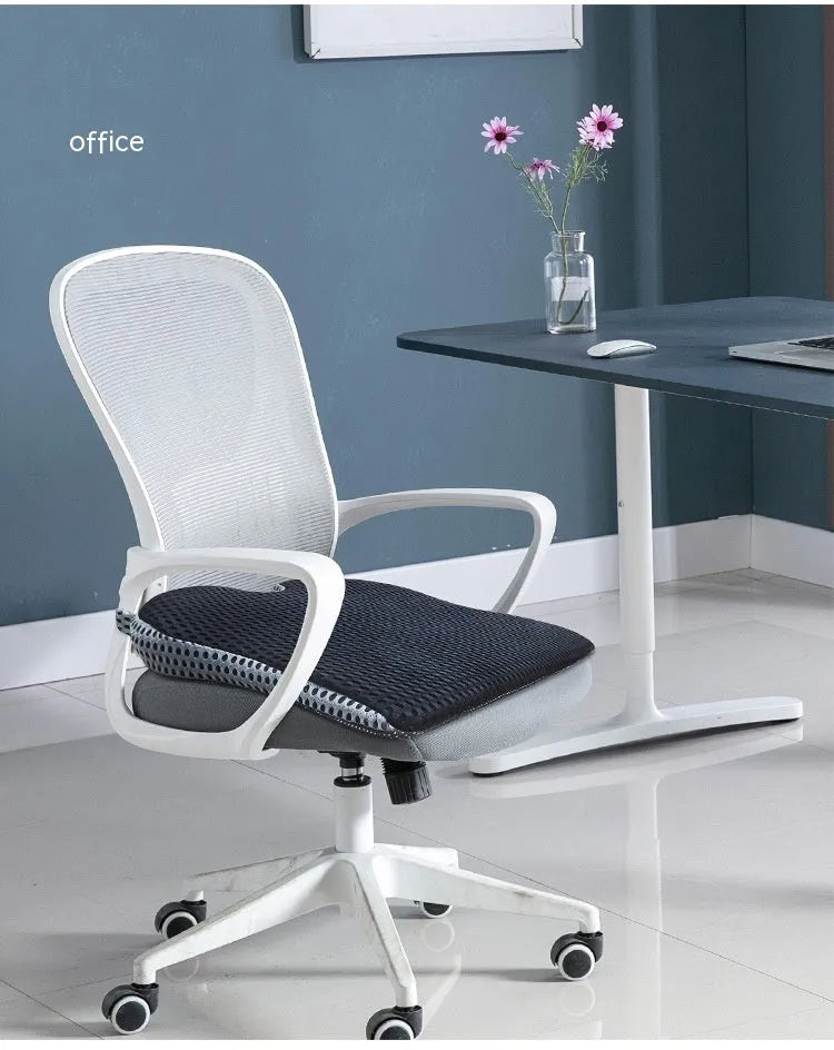 Memory foam car cushion office chair pad with fixed strap beautiful hip breathable solid colour modern simplicity regular size in black grey or creamy white