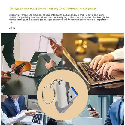 White metal rotating USB flash drive showing compact chunky design