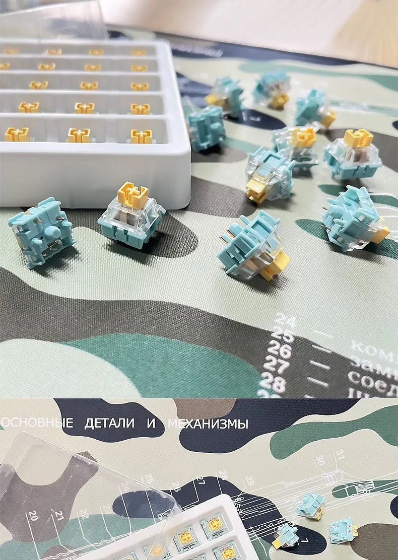 Tiger Mo Sea Salt Lemon PRO Mute Keyboard Switches - 36-Piece Set with ...