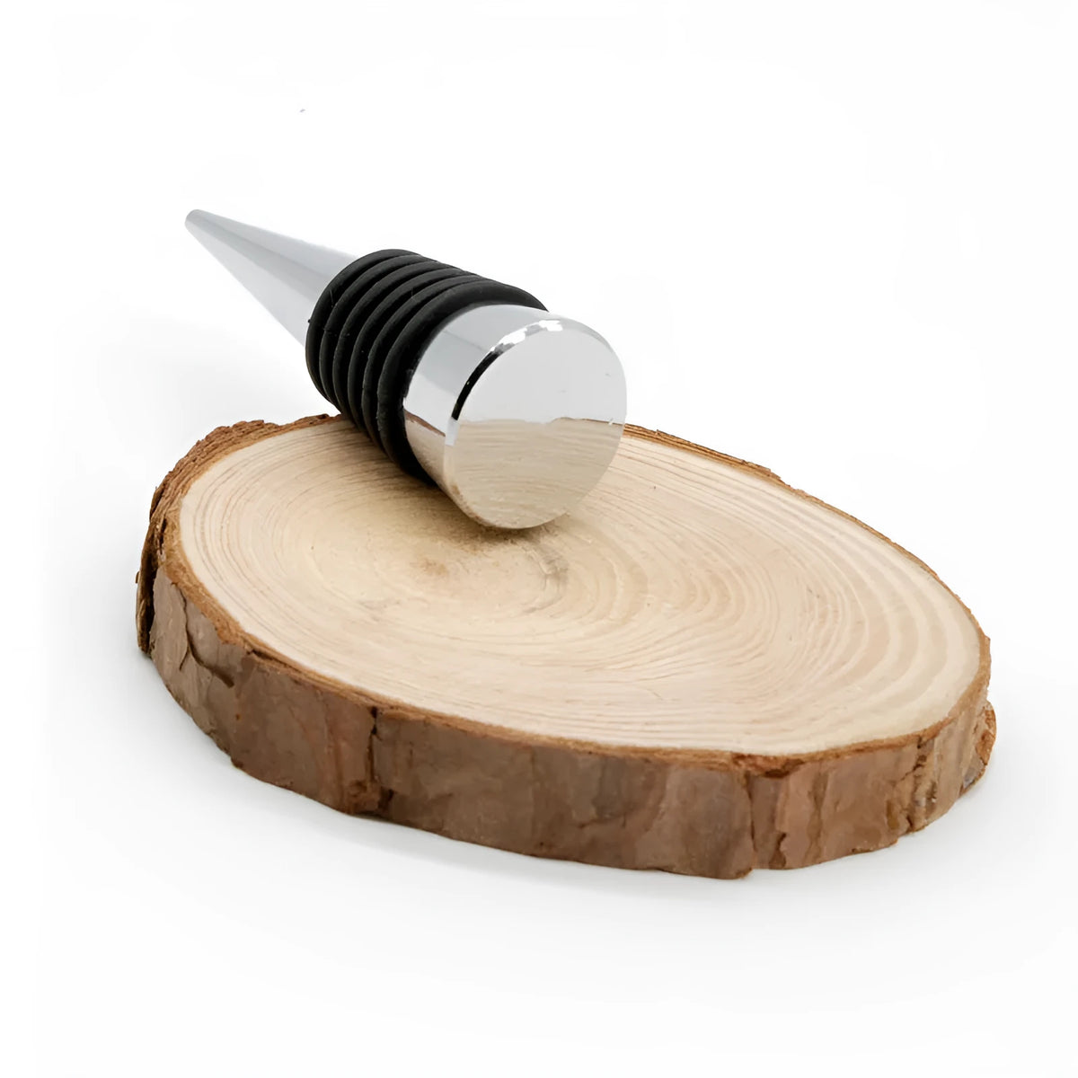 Silver zinc alloy threaded wine bottle stopper with silicone seal component for M8M10 compatibility
