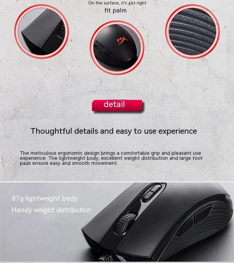 Pulse RGB wired gaming mouse in black colour with USB cable and RGB lighting