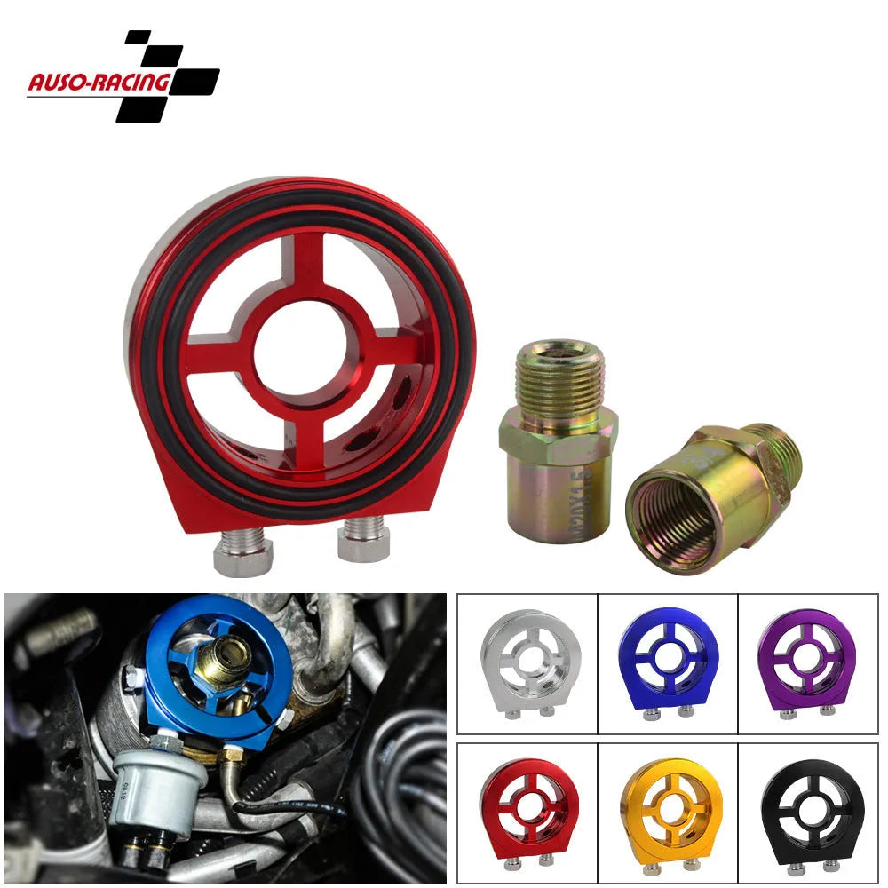 Universal aluminium alloy oil pressure gauge adapter in multiple colour options