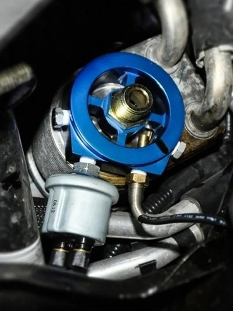Universal aluminium alloy oil pressure gauge adapter in multiple colour options