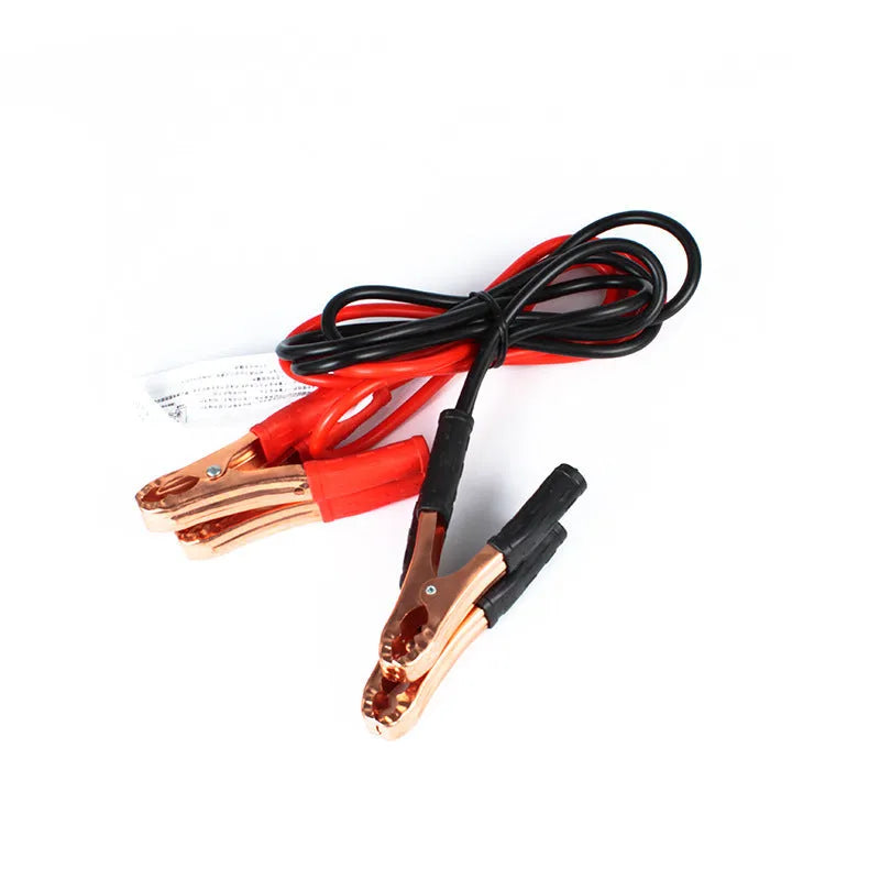 Car battery emergency kit with black and red 500A copper clamps and 2 metre cables