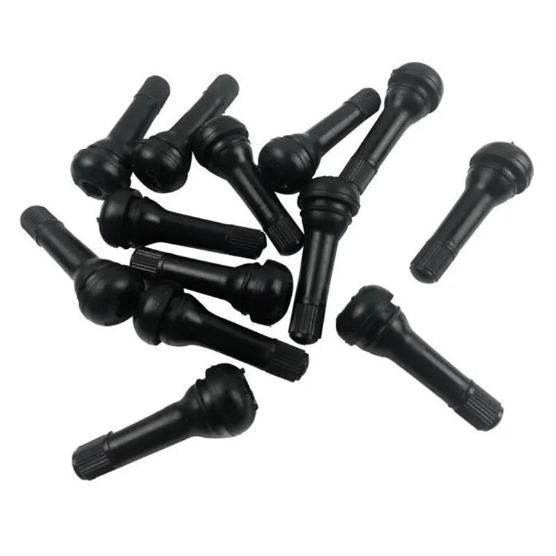 Copper automotive tyre valve kit showing TR412 TR413 TR414 sizes with black finish