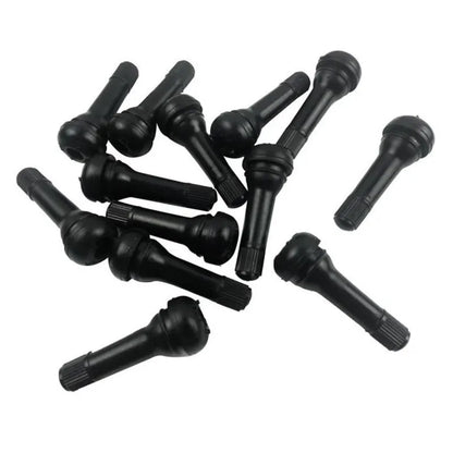 Copper automotive tyre valve kit showing TR412 TR413 TR414 sizes with black finish