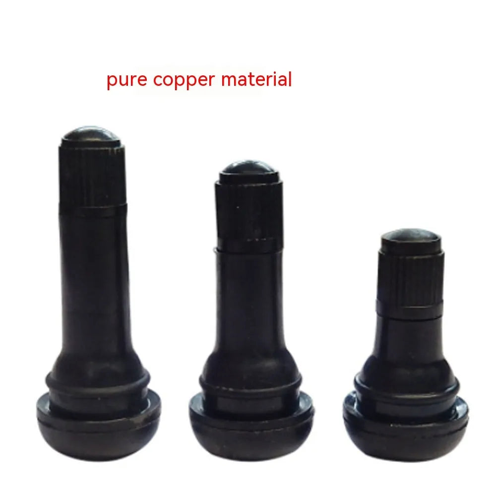 Copper automotive tyre valve kit showing TR412 TR413 TR414 sizes with black finish