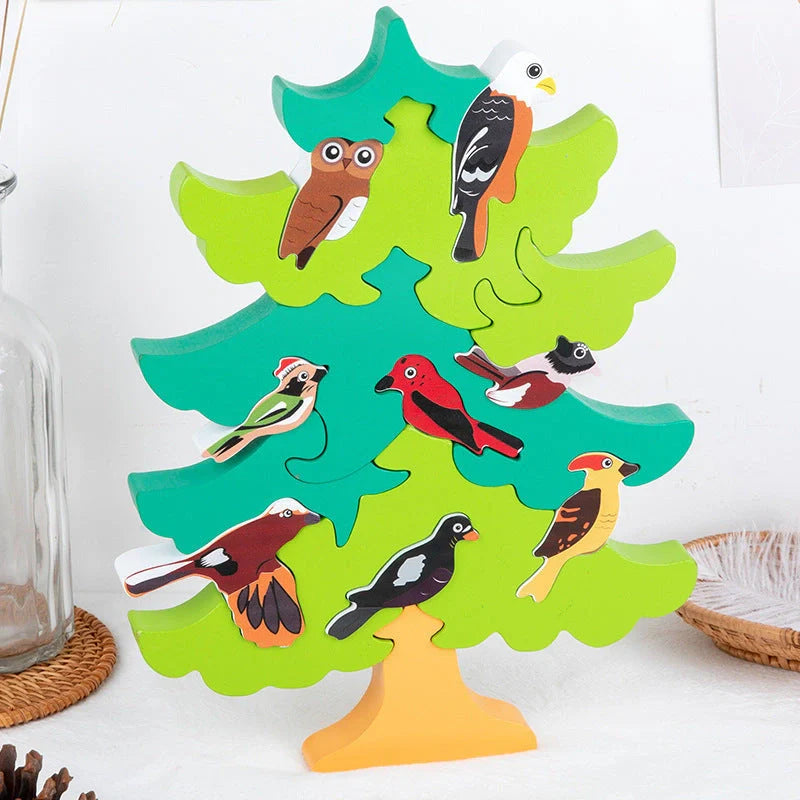 Wooden Bird Tree Three-dimensional Jigsaw Puzzle for children aged 4-6