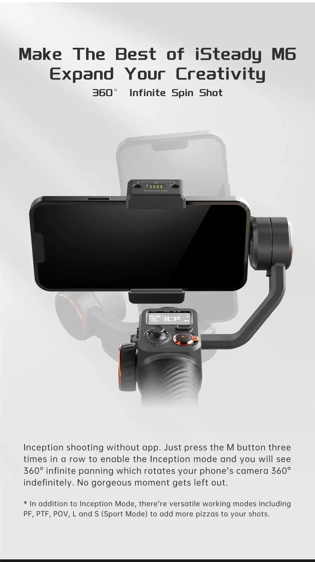 Black AI face and shooting fill light three-axis camera stabiliser M6 kit with tripod